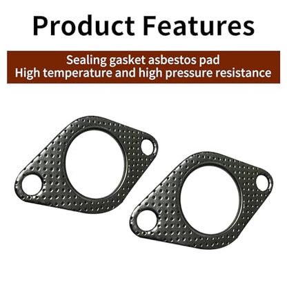 2 PCS Car Exhaust Gasket,1.73 Inch Reinforced High Temperature Gasket Exhaust Flange Gasket Car Accessories,Catalytic Converter Gasket,Exhaust Flange Gasket for Most Trucks Cars - size: 1.73 In