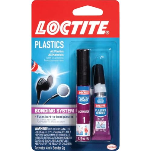 Loctite Super Glue Plastics Bonding System, Clear, 0.21 fl oz Kit, 1 Pack - size: 1-0.14 oz Activator Stick + 1-0.07 oz Glue Tube