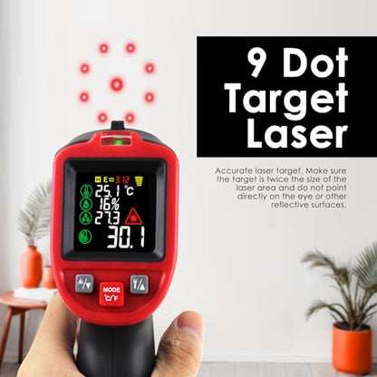 Infrared Thermometer Temperature Gun, Infrared Thermometer HVAC, -50~850°C (58~1562°F) Laser Temperature Gun for Automotive, HVAC,Industrial Use
