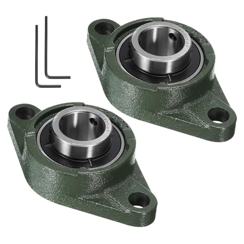 uxcell 2pcs UCFL207-21 Pillow Block Bearings 1-5/16 inch Bore Self Alignment, Solid Cast Iron Base Mounted Chrome Steel Bearings - size: UCFL207-21