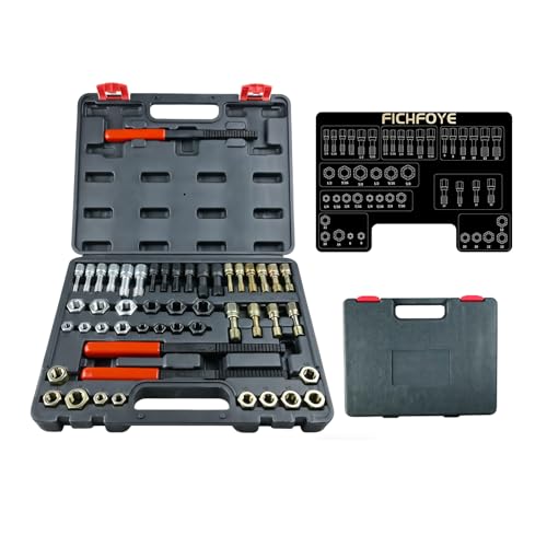 49PCS Thread Repair Thread Chaser Tool Set for Automotive Wheel Stud Spark Plug Engine - size: 49 Pcs
