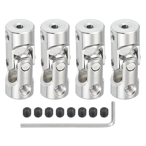 PATIKIL Rotatable Universal Steering Shaft 2mm to 2.3mm Inner Dia, 4 Pcs U Joint Shaft Coupling U Joints Coupler Connector Accessories with M3 Screws for Motor Model Robots - size: 2mm to 2.3mm