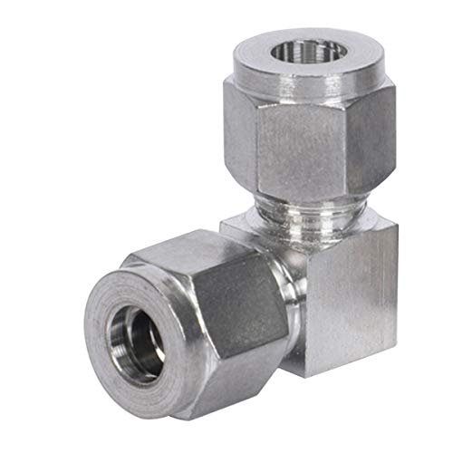304 Stainless Steel 90 Degree Elbow Compression Fitting, Adapter with Twin Ferrules,3/8" Tube OD - size: 3/8" Tube OD, style: Elbow