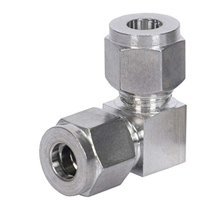 304 Stainless Steel 90 Degree Elbow Compression Fitting, Adapter with Twin Ferrules,3/8" Tube OD - size: 3/8" Tube OD, style: Elbow