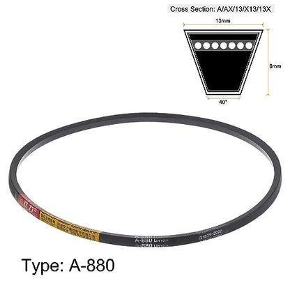 HARFINGTON A-880 V-Belts Drive Belt 880mm Inner 13mm Width 8mm Thickness Girth Rubber for Power Transmission - size: 880mm