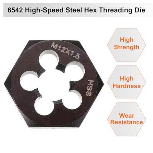 HARFINGTON Hex Threading Die M12 x 1.5 Metric Thread Right Hand High Speed - size: M12 x 1.5