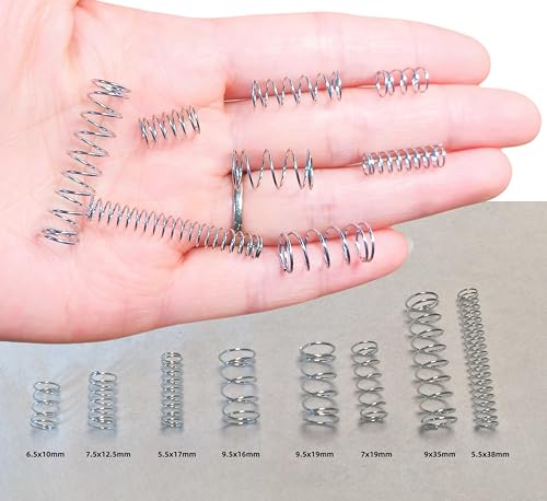 200pcs Spring Assortent kit, Plastic Box Steel Wire Compression Spring and Tension Spring Replacement kit (1)