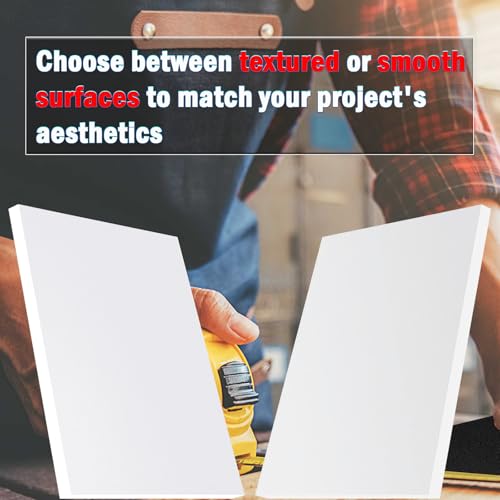 HDPE Plastic Sheet 1/2 Inch Thick 12" x 36", High Density Polyethylene Solid Board with Different Surfaces (Textured Front & Smooth Back), 0.5" Thick DIY Machining Panels for Home, Crafts (White) - size: 12X36"