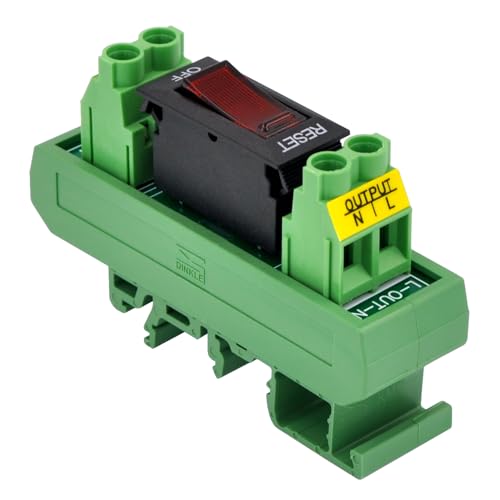 Rocker Switch Thermal Circuit Breaker Overload Protector Module DIN Rail Mount