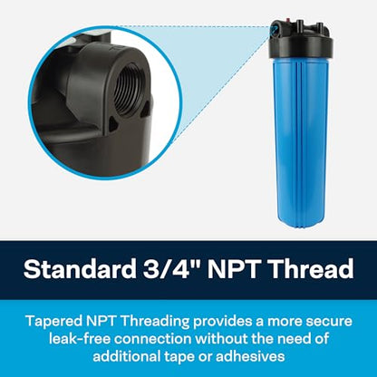 SpiroPure Water Filter Housing 20 inch / 20 x 4.5/20" BB / 20x4.5, 3/4" NPT - size: 20" x 4.5", 3/4" NPT
