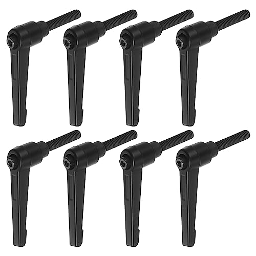HARFINGTON 8pcs Adjustable Clamping Lever Handles M6 x 32mm Male Thread Bolt Knobs Rotating Screw Locking Quick Release Ratchet Push Button Handle, Black - size: M6 x 32mm