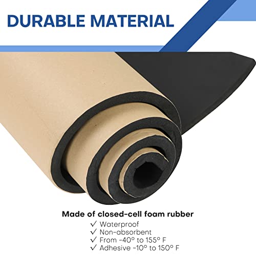 MYFULLY Sponge Neoprene Roll with Adhesive (1/2" T x 12" W x 54" L) - size: 1/2" Thick x12" Wide x 54" Long