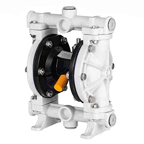 100 PSI Air-Operated Double Diaphragm Pump Membrane Pump Polypropylene 13 GPM Max 1/2 Inch Inlet/Outlet Port Engine Oil Transfer Pump for Chemical Industrial Use