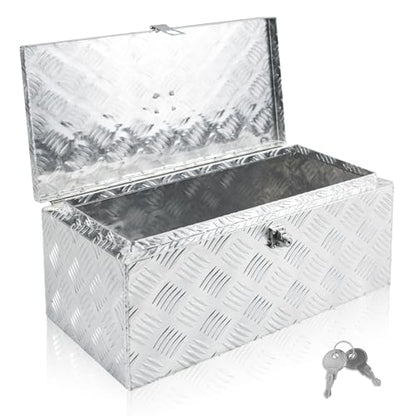 22x11x9 Inch Aluminum Underbody Truck Tool Box Diamond Plate Portable Toolboxes Heavy Duty Pickup Storage Box with Buckle Lock and Keys Suitable for Truck Bed Pickup RV Trailer - size: 22" L x11" W x9" H