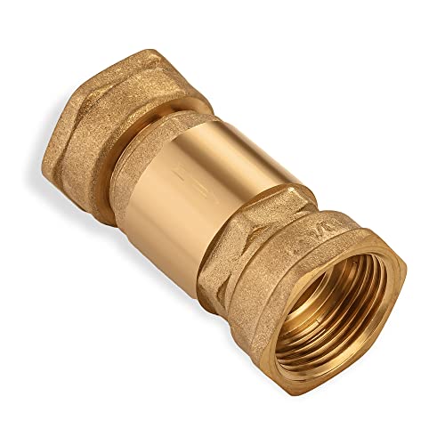 Brass One Way Check Valve 3/4" Female Backflow Preventer, Check Valve for Repair NPT Female Thread Brass Float Reinforced - 0,75 inch Float Brass - size: 3/4" female