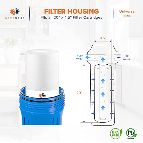 Aquaboon 5 Micron 20 x 4.5 Whole House Sediment Filter Cartridge 20 inch Water Filter Replacement Compatible with DGD-5005-20, FP25B, AP810-2, 8-Pack