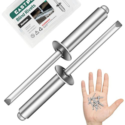 300 Pcs 5/32" x 5/8" Aluminum Blind Pro Rivets, 4 x 16mm Pop Rivets, 5/32 Rivet Aluminum Grip and Steel Mandrel - color: Silver, size: 5/32" x 5/8"