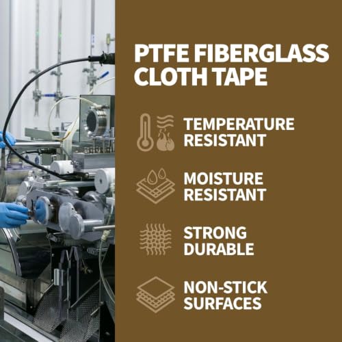 Teflone Tape for Vacuum Sealer Machine, Hand and Impulse Sealers, 1/2-inch x 33 Feet, High Temperature PTFE Fiberglass Adhesive Tape - size: 1/2 in x 33 ft