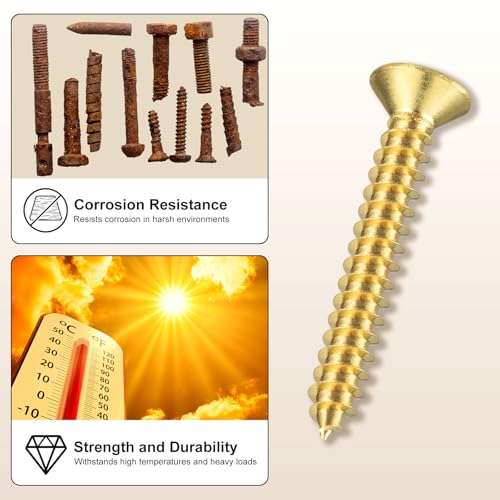 METALLIXITY 100Pcs #6x3/4 Countersunk Phillips Wood Screws BR - size: #6x3/4"