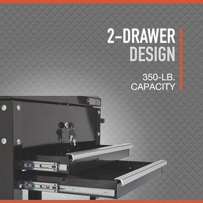 Ironton 28in. 2-Drawer Rolling Tool Cart, 350-Lb., Locking Drawers - size: 2 Drawer