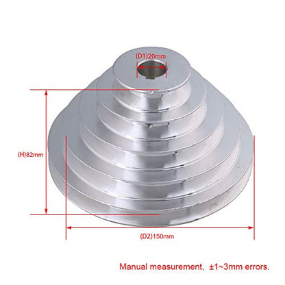 5 Stepped Pulley 20mm Bore | Aluminum Cone Pulley | 6mm Keywayed - size: 20MM BORE