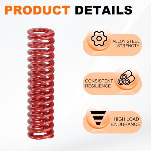 HARFINGTON 6pcs Die Spring 1/2" OD x 2" Free Length SMH2008, Red - size: 1/2" OD x 2" Free Length