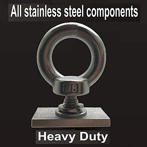 Pmsanzay 4 Pack Heavy Duty Eye Bolt, Stainless Steel - M8 Eye Nuts, Track Mount Tie Down Eyelet to Hold Your Bungee Cord or Ropes Anchoring, Anchoring kit