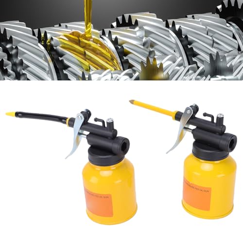 Eujgoov Oil Can 200ml, High Pressure Hand Pump Oiler with Flexible Copper