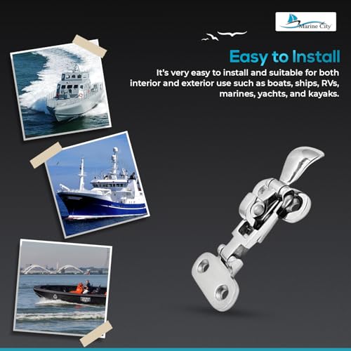 Marine City Locker Hatch Anti-Rattle Toggle Latch – 316 Stainless Steel, Corrosion-Resistant, Durable Fastener for Boats, Yachts, RVs, and Kayaks (Pack of 1)