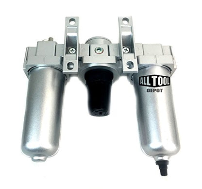 3/4" NPT Compressed Air Preparation Filter/Regulator/Lubricator FRL w auto drain
