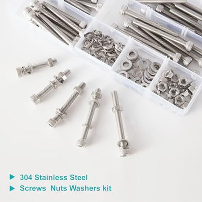M3 Hex Socket Head Cap Screws Bolts Washers Nuts Assortment Kit - size: Socket M3x30/35/40/45/50 mm