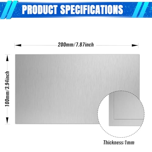 1mm Stainless Steel Sheet 4x8 Inch, 430 Magnetic Stainless Steel Plate, 18 Gauge Metal Sheet for Wall, DIY, Crafts, Jewelry, Electrical Repair (2 Pack) - size: 4" x 8"-18 Gauge(1mm)