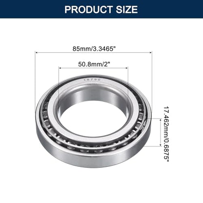 2 Pack 18790/20 Tapered Roller Bearing Cone and Cup Set - size: 18790/18720