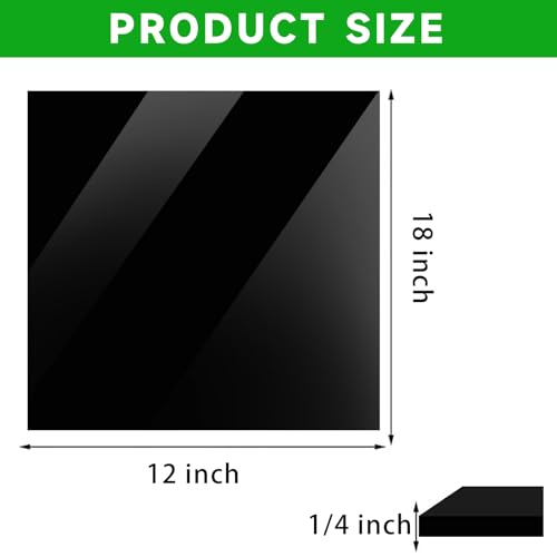 Black HDPE Sheet for Heavy Duty Industry,High Density Polyethylene Sheets Colored HDPE Board for DIY,1/2" Thick,Size 6" x 12" - size: 1/2" x 6" x 12", style: Black