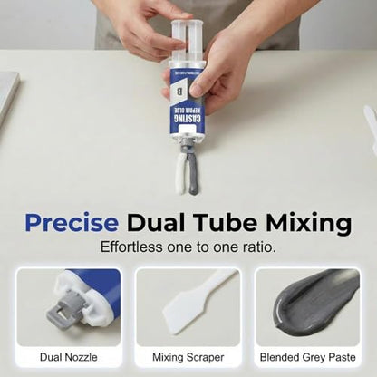 Metal Foundry Glue Set, 2026 Strong Foundry Glue for Metal, Weld Plastic Bonder and Liquid Fusion Glue, Strong Adhesive for Iron, Steel, Metal Glue Heavy Duty Weld Repairs 2pcs