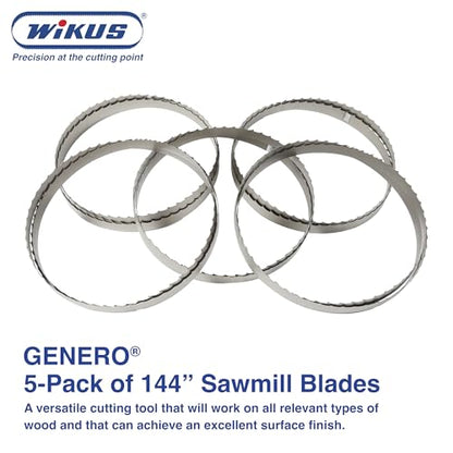 144" x 1 1/4" Sawmill Bandsaw Blade - Band Saw Wood Cutting Tools - Resharpenable Bi Metal Bandsaw with 10° Precision - Portable Band Saw Blades for Sawmill, 1.15 TPI, 0.042'' Thick, Woodworking Tools - size: 144'' X 1 1/4'' X 0.042''
