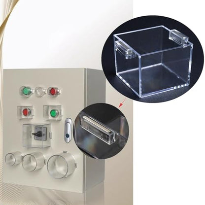 Strong Magnet Magnetic Push Button Switch Protective Cover Dustproof Waterproof Transparent for Computer Cocket Emergency Stop Button Square 54 * 54 * 42mm ﻿ - color: Square Hole: 54*54*42mm