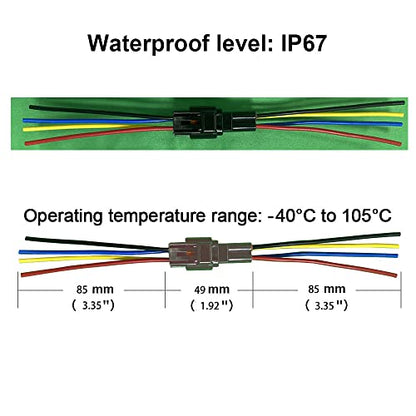 4 Pin Waterproof Connector,Waterproof Electrical Car Auto Wire - size: 4pin way