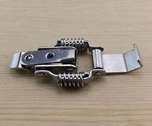 NRC&XRC Stainless Steel All in one Double Spring Locking Latch hasps Chest Toggle Catch Clasp Furniture Hardware Accessories w/Screws (2, L), DK 7789L-2 - size: Large