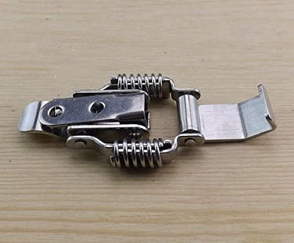NRC&XRC Stainless Steel All in one Double Spring Locking Latch hasps Chest Toggle Catch Clasp Furniture Hardware Accessories w/Screws (2, L), DK 7789L-2 - size: Large