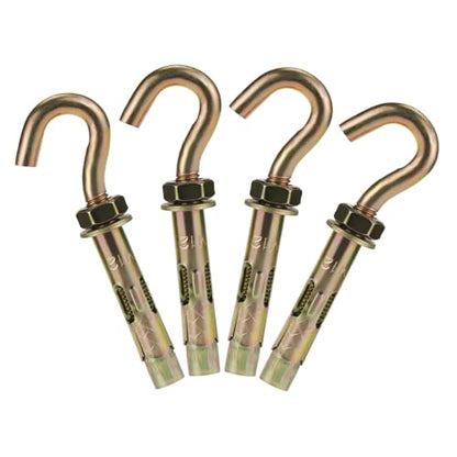 Concrete Wall Hooks, 15/32" x 4-1/4" Open Hook Expansion Anchors - size: 15/32" x 4-1/4"