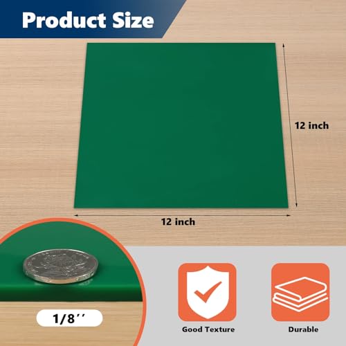 WochiTV Green Silicone Rubber Sheet, 12" Wide x 1/8" Thick x 12" Long High Temperature Rsistant Rubber Mat for DIY Gaskets Material, Pads, Sealing, Cushion, Microwave Oven Protection - color: 1/8" Thick Green, size: 12” x 12"