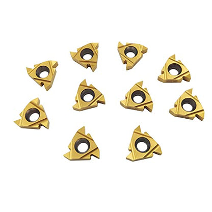 10PCS 16ER AG60 / 16IR AG60 CNC Lathe Indexable Threading Carbide Insert Blade (16ER AG60) (Pack of 2) - size: 16ER AG60 (Pack of 2)
