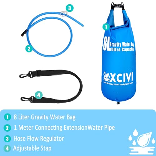 xcivi 8L Gravity Water Bag for Membrane Solutions Straw Water Filter S1