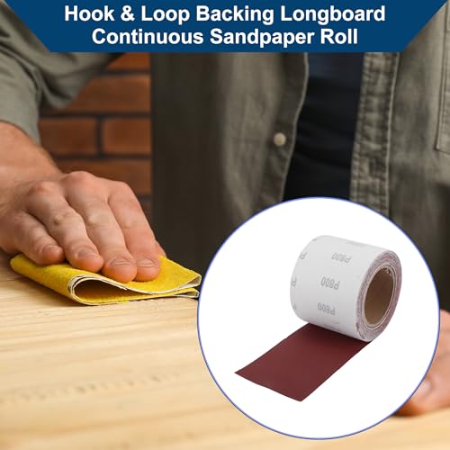 800 Grit Sandpaper Roll 4 Inch x 32.8 Feet Sandpaper Aluminum Oxide Emery Cloth Roll Sanding Paper for Wood Sanding Automotive Polishing Metal Sanding - size: 800 Grit