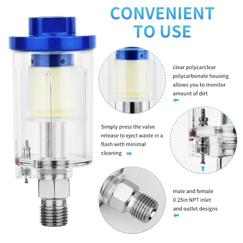 1/4 Inch NPT Air Compressor Oil Water Separator with 3 PCS Spare