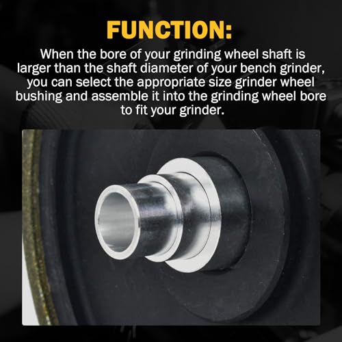 Reducing Bushing Arbor Adapters Fit for Bench Grinding Wheel Or Sanding Wheel Arbor Hole 1" Thick from 1-1/4" to 1", 3/4", 5/8", 1/2" Arbor Aluminum