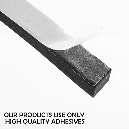 High Resilience Foam Weather Strip, 1/4" x 1/8", Door & Window Seal Tape, 59 Feet (3 Rolls x 19.7ft) - size: 1/4in * 1/8in * 59FT