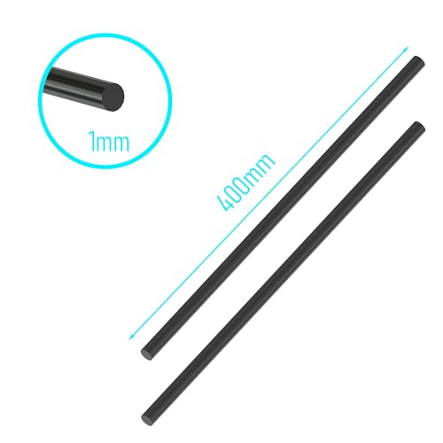 10Pcs Carbon Fiber Rod, 1mm x 400mm - size: 1mm x 400mm-10PC