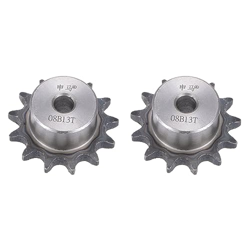 uxcell Chain Roller Sprocket, 10mm Bore 1/2" Pitch 13 Tooth Single Strand Type B Chain Sprocket, A3 Carbon Steel Roller Chain Sprocket for ISO 08B Chain, 2Pcs - size: 57mmx10mm